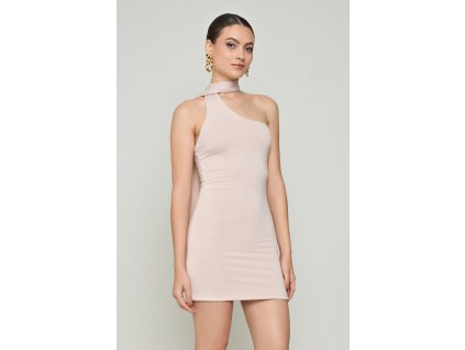 Bambusové šaty s šálou béžové