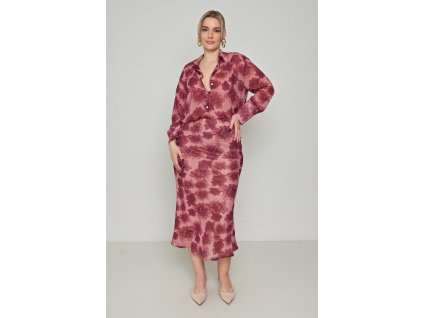 Saténová košile s květinovým vzorem