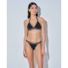 Trojúhelníkový bikini set s háčkovanou krajkou - černý