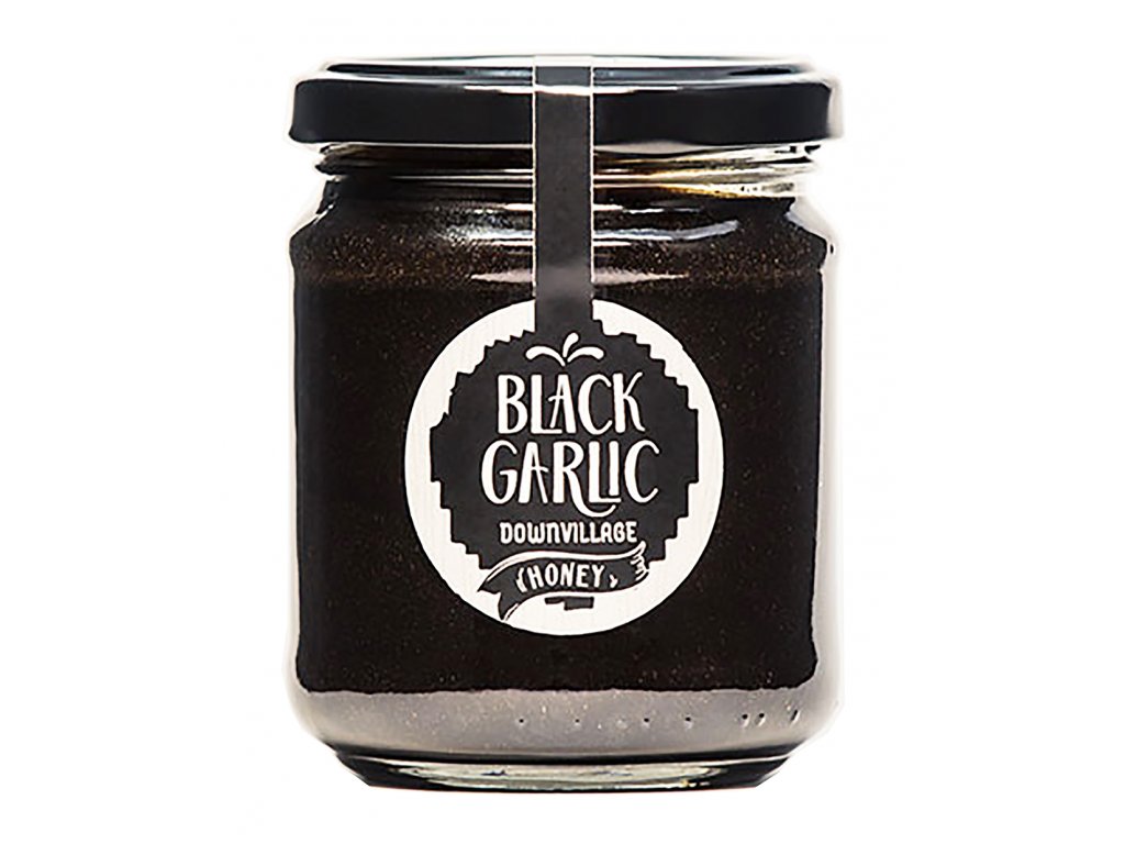 Black garlic downvillage borovicovy med s cernym cesnekem GreekMarket