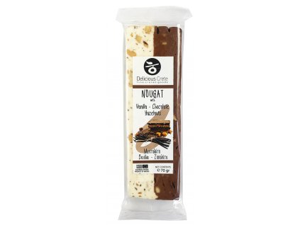 Delicious Crete nougat s vanilkou, cokoladou a liskovymi orisky GreekMarket