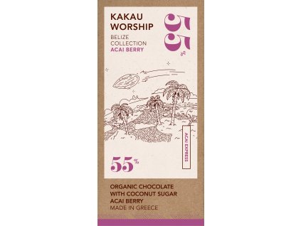 Kakau BIO horka cokolada s plody palmy Acai kolekce Belize GreekMarket