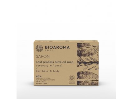 SAPON BIO olivové mýdlo s rozmarýnem a vavřínem na podporu růstu vlasů 90g BioAroma