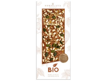 Agapitos BIO mlecna cokolada se zazvorem a seminky Maca, Guarana GreekMarket