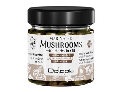 DOLOPIA Marinované houby v oleji s bylinkami 200g GreekMarket