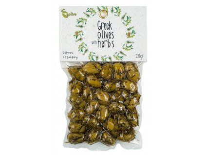 Ochucene zelene olivy s rozmarynem My Olive Greek Market