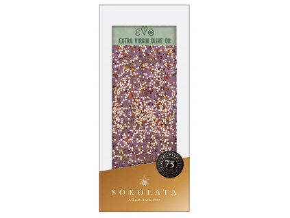 Horka cokolada s evo, bazalkou, quinoa a mořskou solí s česnekem Agapitos Greek Market