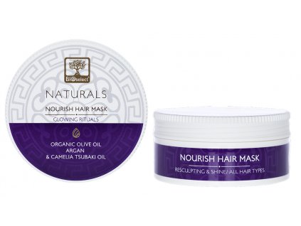 BIOselect NATURALS vyzivovací maska pro obnovu a lesk pro vsechny typy vlasu GLOWING RITUALS GreekMarket