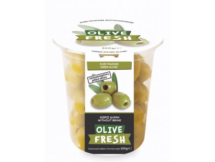 Zelené řecké olivy bez pecek 220g OLIVE FRESH