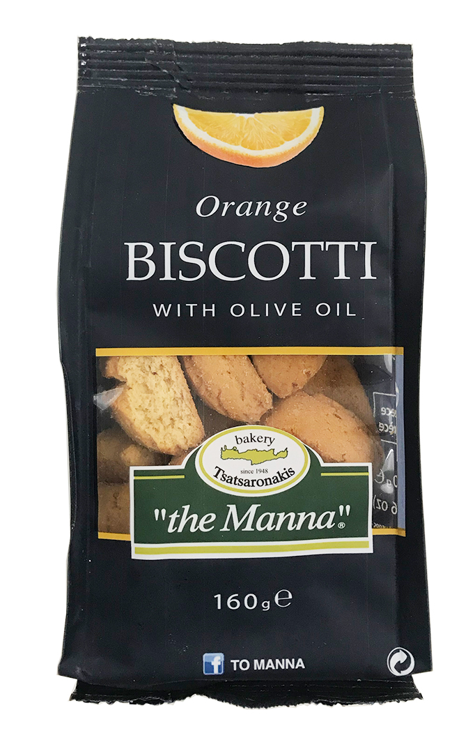 Pomerančové sušenky BISCOTTI s olivovým olejem 160g TO MANNA