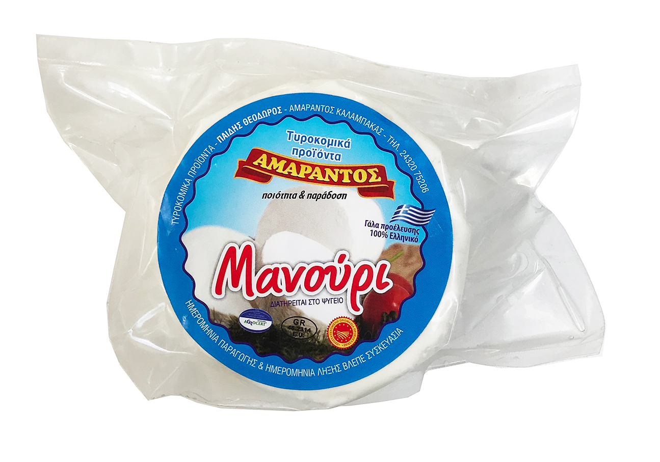 Sýr Manouri P.D.O. Meteora z ovčího a kozího mléka AMARANTOS váha: 260g