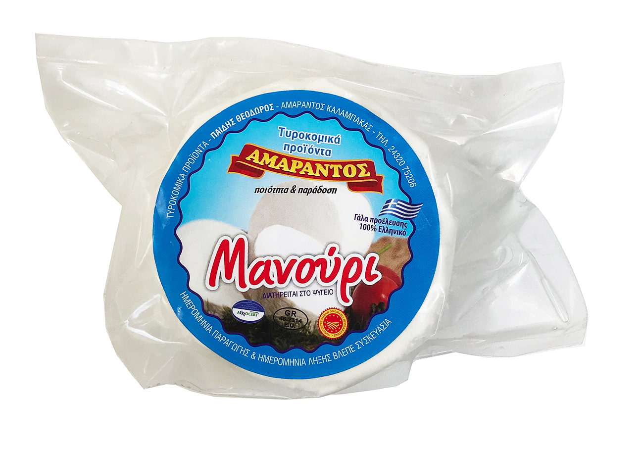 Sýr Manouri P.D.O. Meteora z ovčího a kozího mléka AMARANTOS váha: 180g