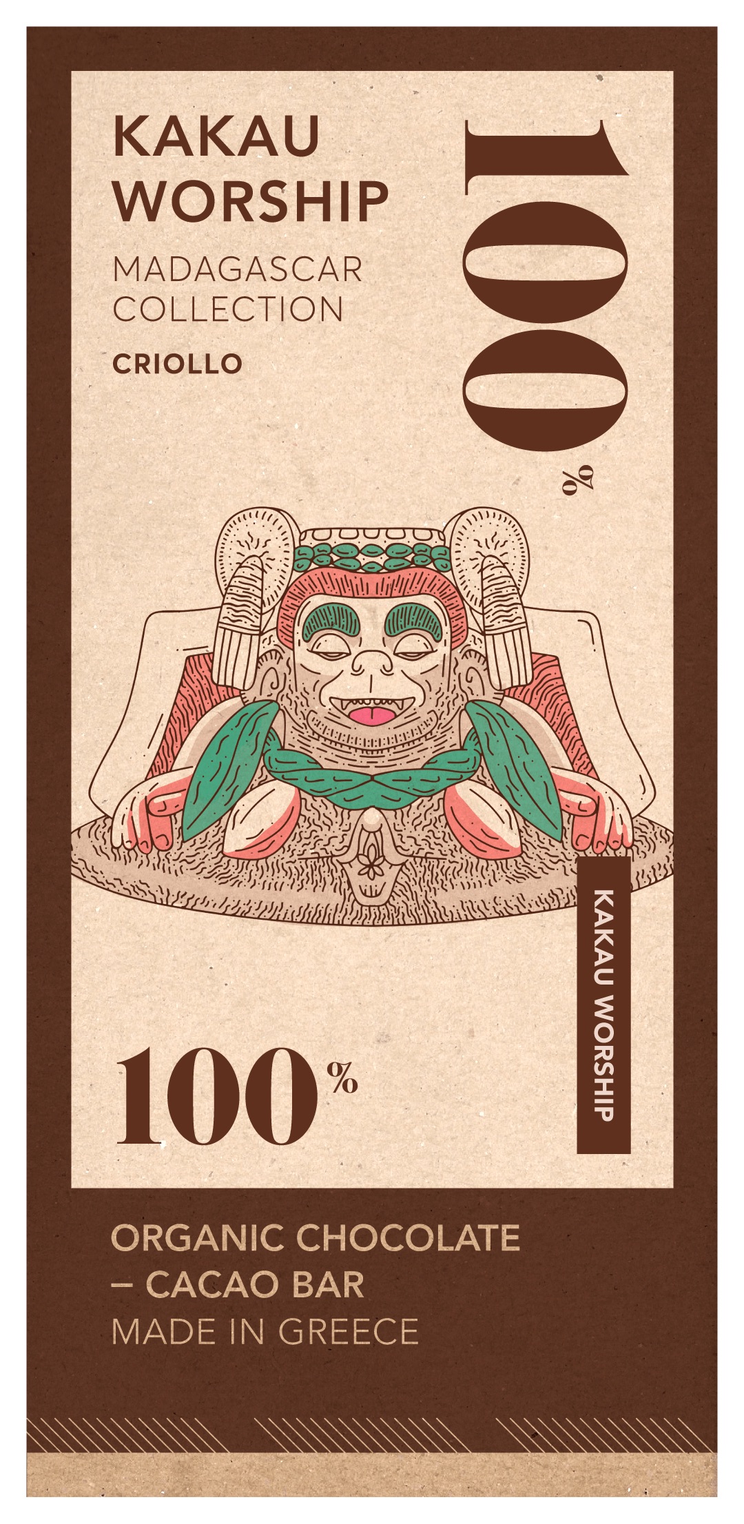 100% BIO hořká čokoláda KAKAU WORSHIP kolekce MADAGASKAR 75g KAKAU