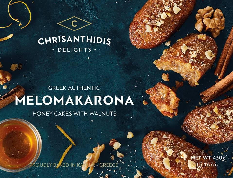 Melomakarona s vlašskými ořechy a medem 430g CHRISANTHIDIS