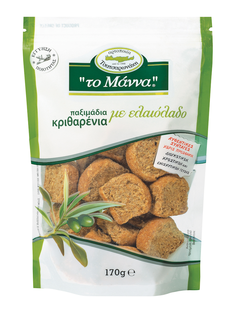 Krétské celozrnné mini suchary z ječmene s olivovým olejem 170g TO MANNA