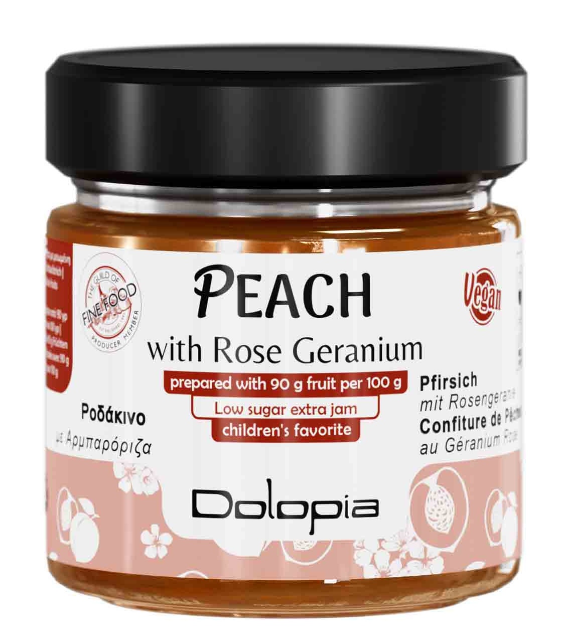 Domácí broskvový džem s geránií 280g DOLOPIA