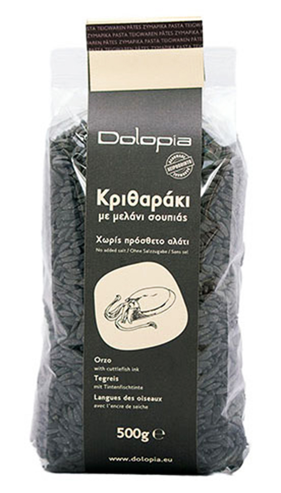 Těstovinová rýže kritharaki s inkoustem ze sépie 500g DOLOPIA