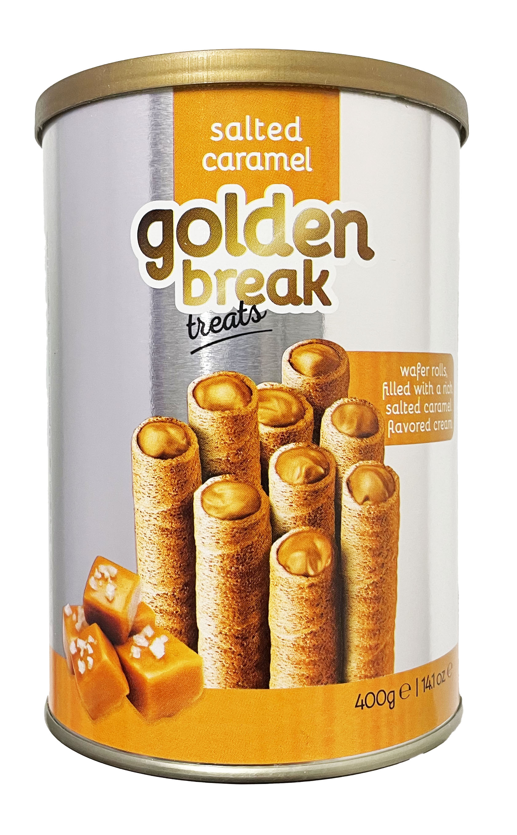 Trubičky plněné krémem se slaným karamelem 400g GOLDEN BREAK