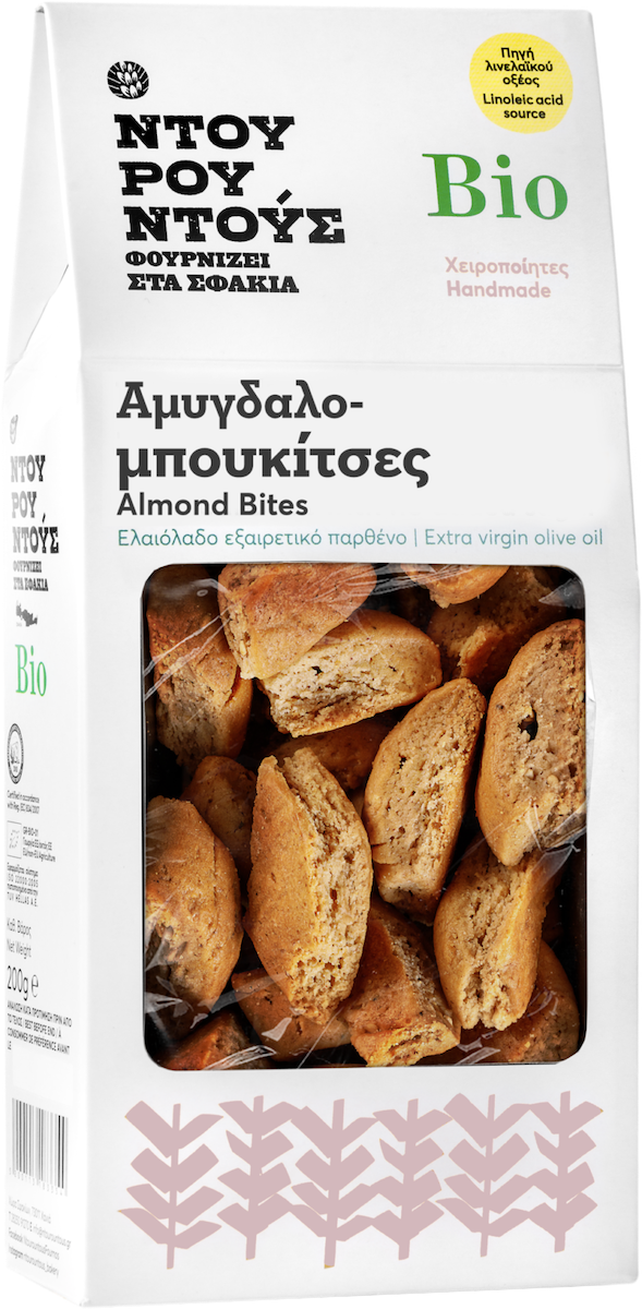 BIO sušenky s mandlemi, skořicí a Tsikoudiá ze Sfakie 200g NTOUROUNTOUS