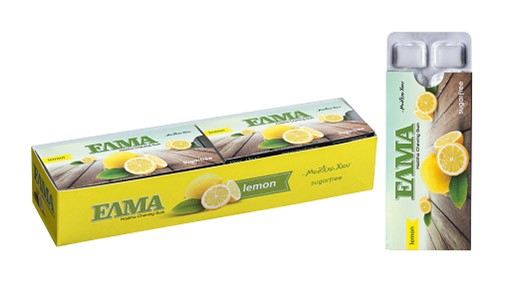 Žvýkačky s mastichou a citronem bez cukru 13g ELMA