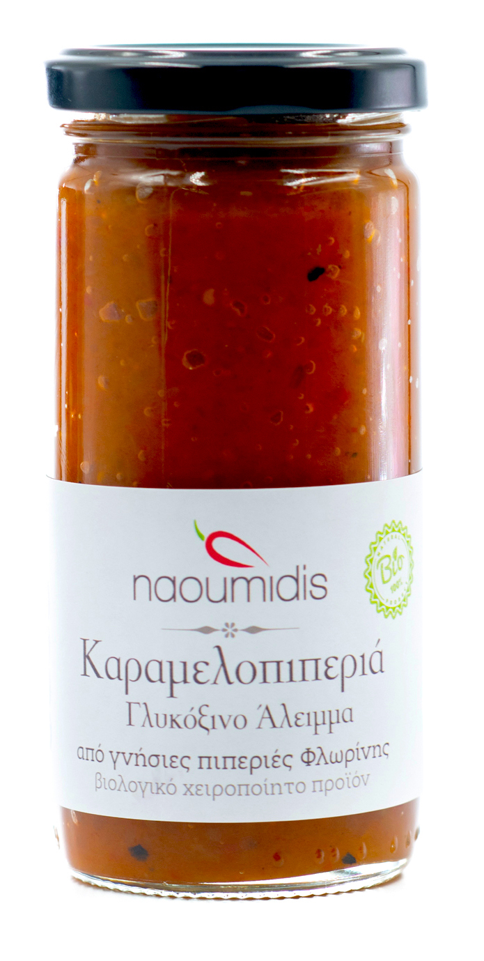 Karamelopiperia - BIO sladkokyselá pomazánka z paprik s karamelizovanou cibulkou 260g NAOUMIDIS