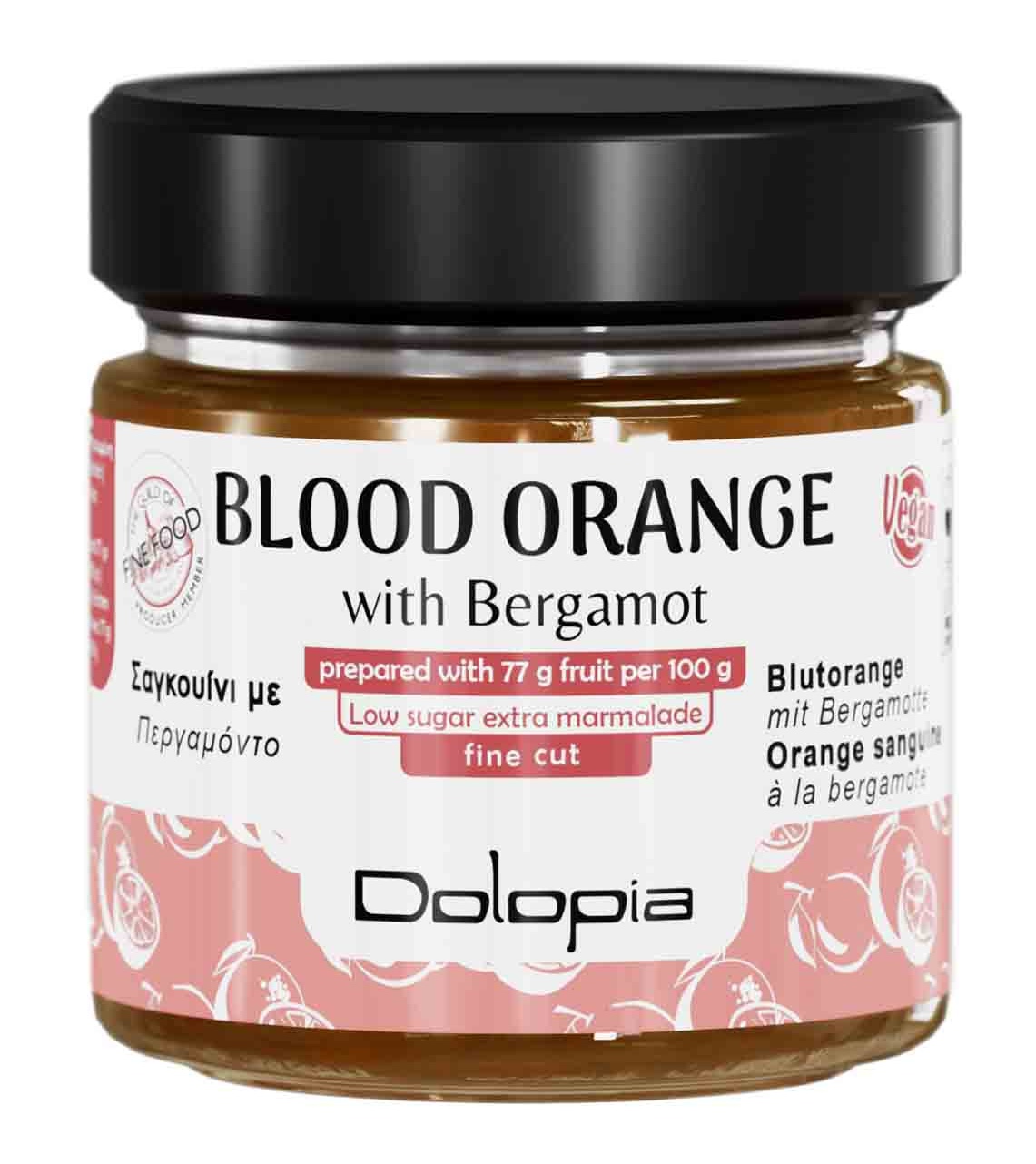 Domácí marmeláda z červeného pomeranče s bergamotem 280g DOLOPIA