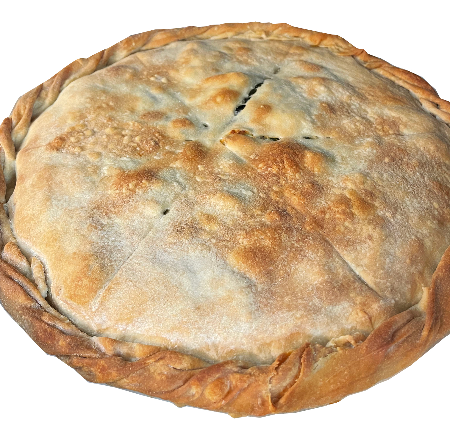 Originální řecká domácí pita s náplní 1,2kg EON náplň pity: CHORTOPITA VEGAN - špenát, zelí, pórek