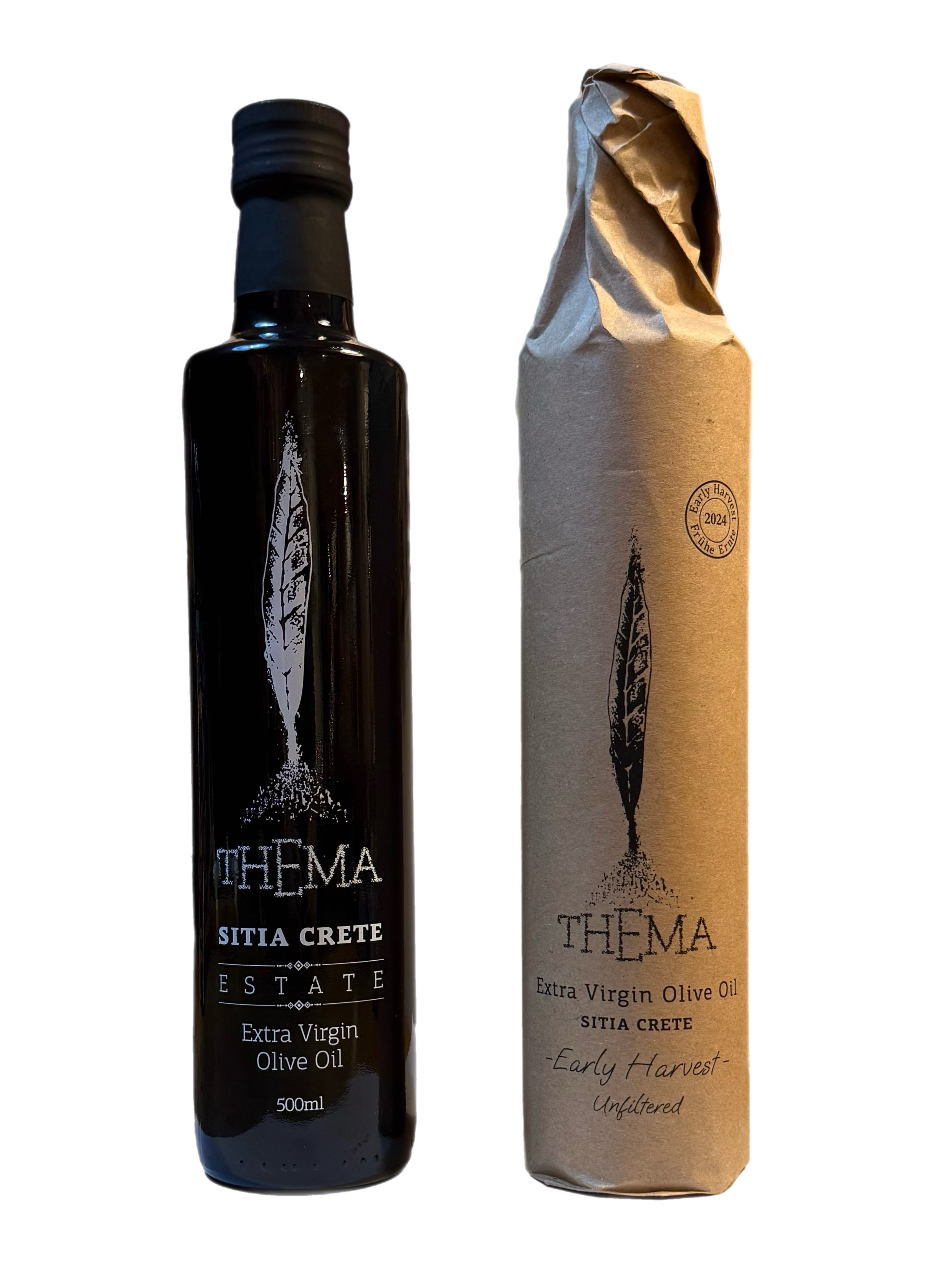 Sklizeň 2025 - nefiltrovaný extra panenský olivový olej Thema EARLY HARVEST 500ml Terra di Sitia