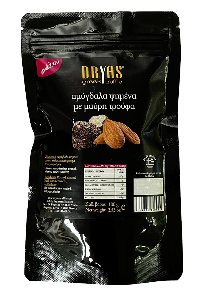 Řecké mandle s černým lanýžem 100g DRYAS