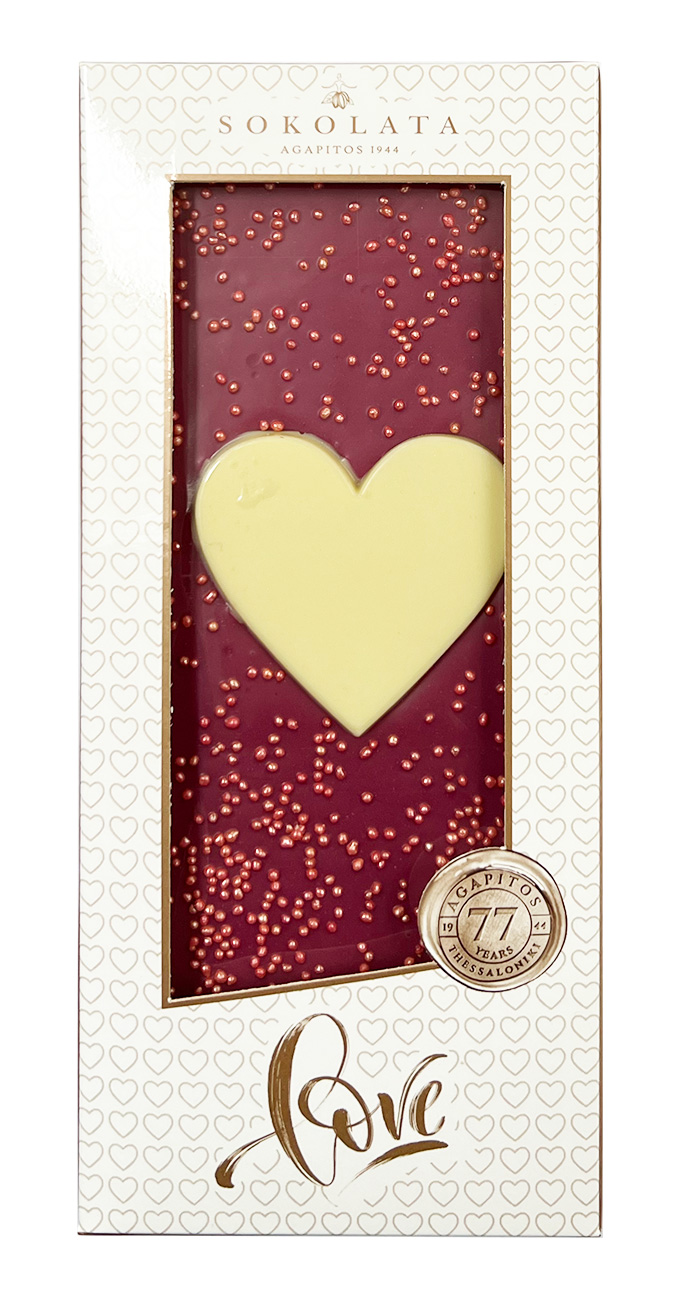 LOVE RUBY jahodová čokoláda se srdíčkem 100g SOKOLATA AGAPITOS