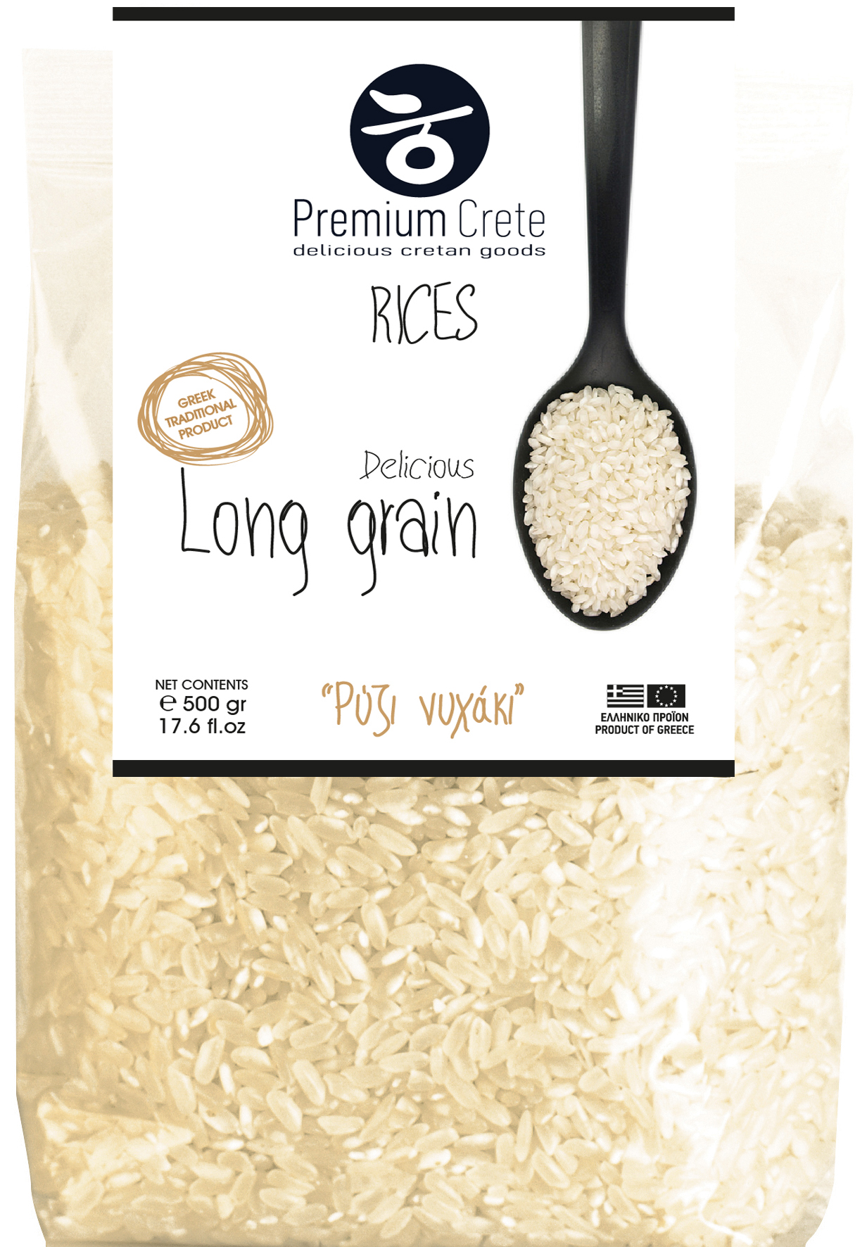 Dlouhozrnná řecká rýže PREMIUM CRETE váha balení: 500g