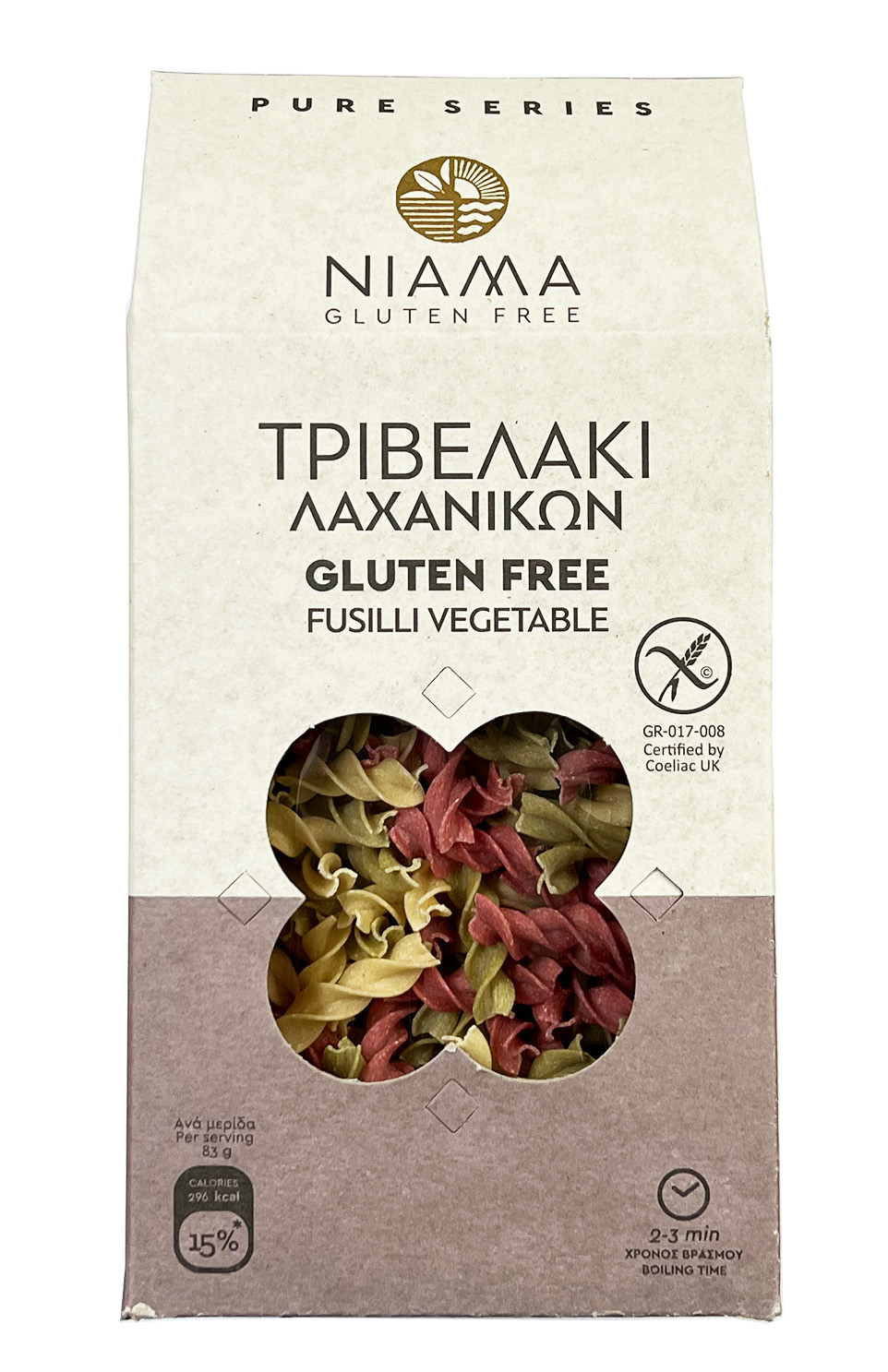 Bezlepkové zeleninové fusilli 250g PURE NIAMA