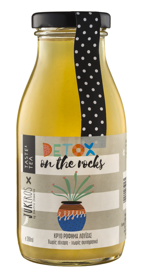 Domácí čaj s řeckou verbenou, citrónovou šťávou slazený agávovým sirupem DETOX ON THE ROCKS bez přidaného cukru 250ml JUKEROS