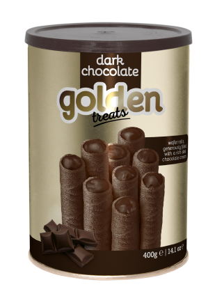 Trubičky plněné krémem s hořkou čokoládou 400g GOLDEN BREAK