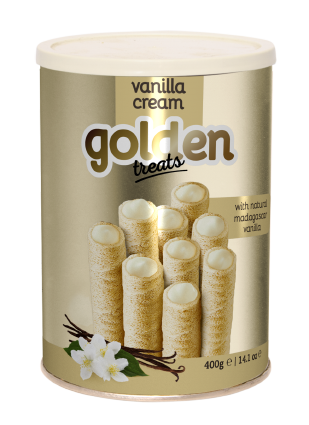 Trubičky plněné krémem s madagaskarskou vanilkou 400g GOLDEN BREAK