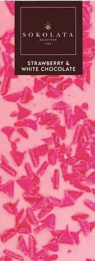 Bílá čokoláda s jahodami 55g SOKOLATA AGAPITOS