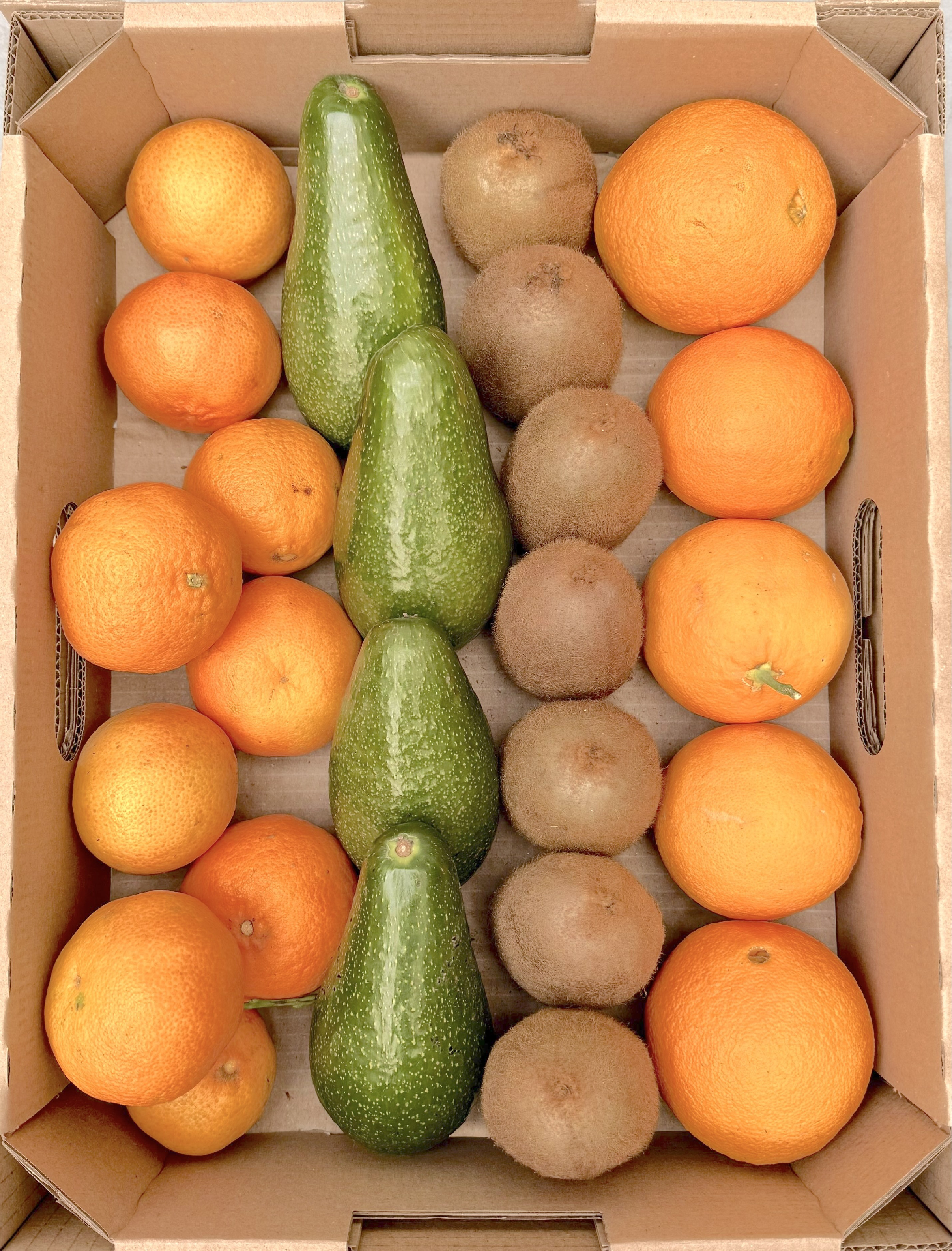 Bedýnka mix ovoce 4kg - pomeranče, mandarinky, kiwi, avokáda z Řecka