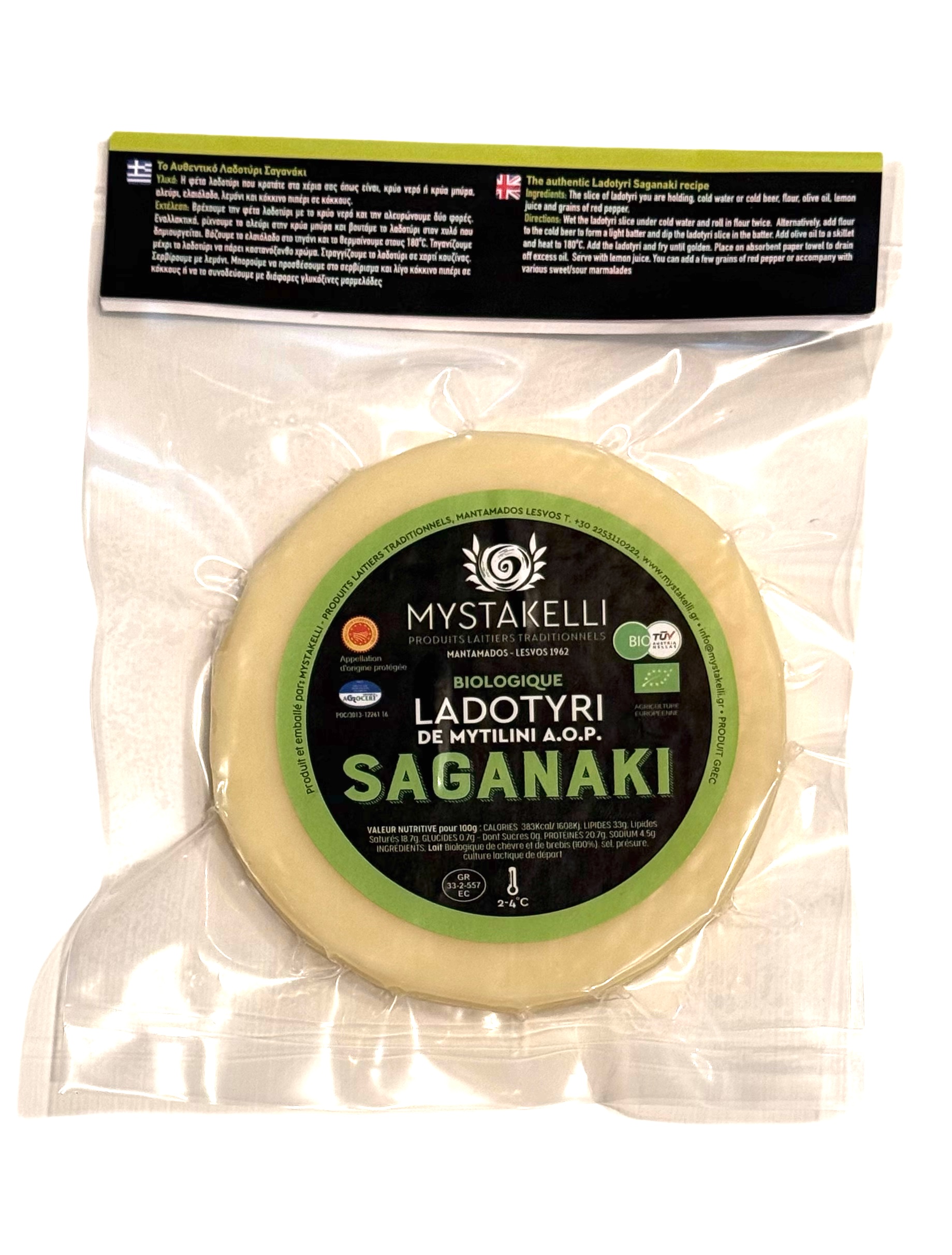 BIO sýr Saganaki Ladotyri P.D.O. Mytilinis 130g Mystakelli