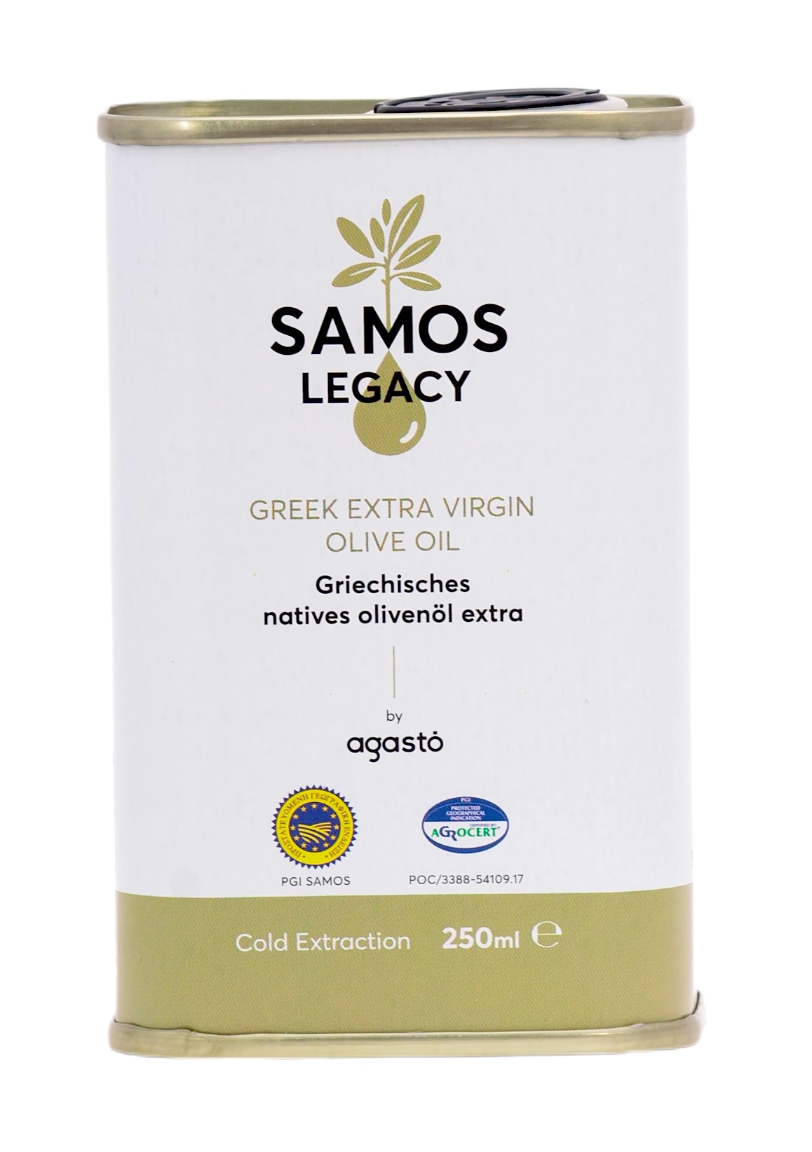 Extra panenský olivový olej SAMOS LEGACY PGI z farmy AGASTO Velikost balení: 250 ml