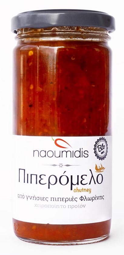 Piperomelo - BIO chutney z červených paprik a medu 260g Naoumidis