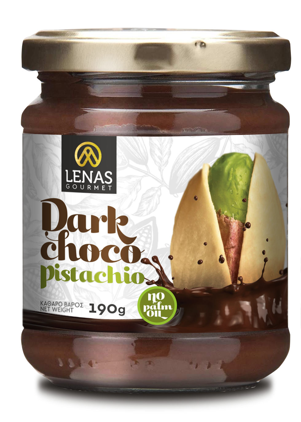 Pomazánka z pistácií s hořkou čokoládou 190g LENAS GOURMET