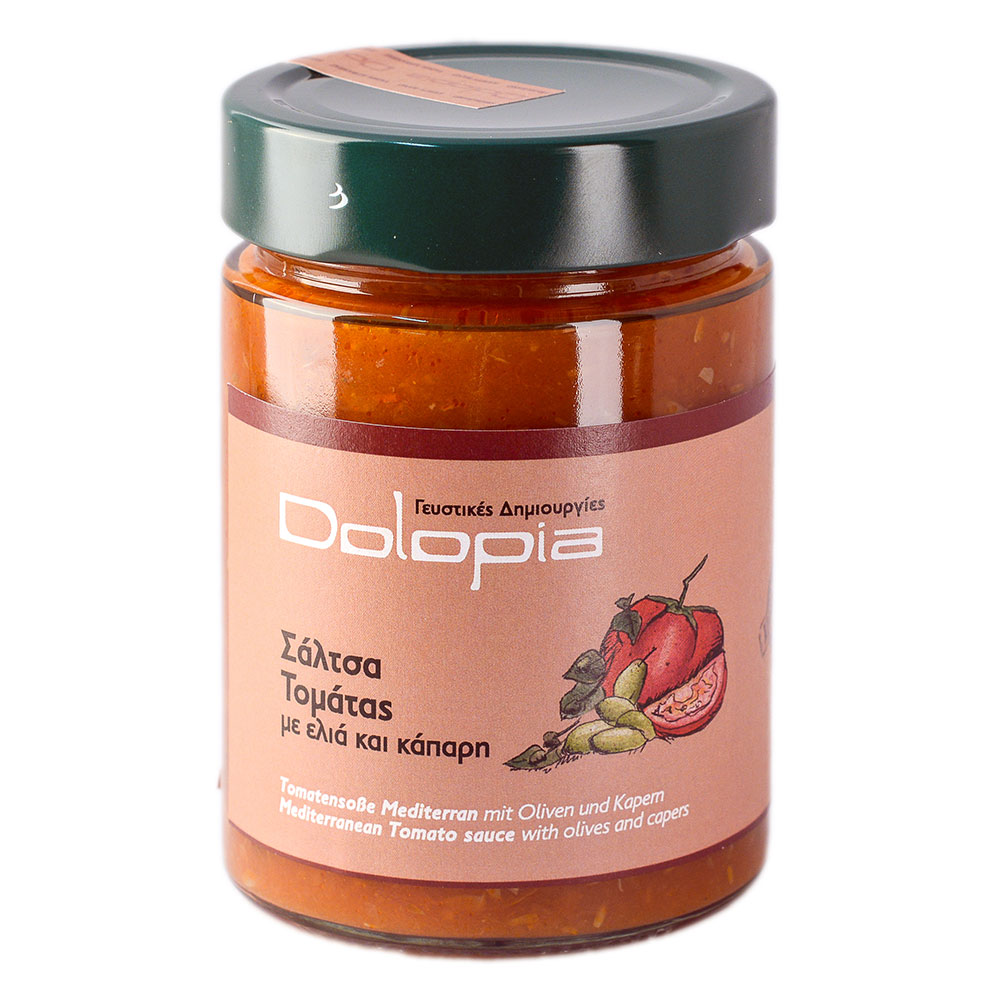 Rajčatová omáčka s olivami a kapari 350g DOLOPIA