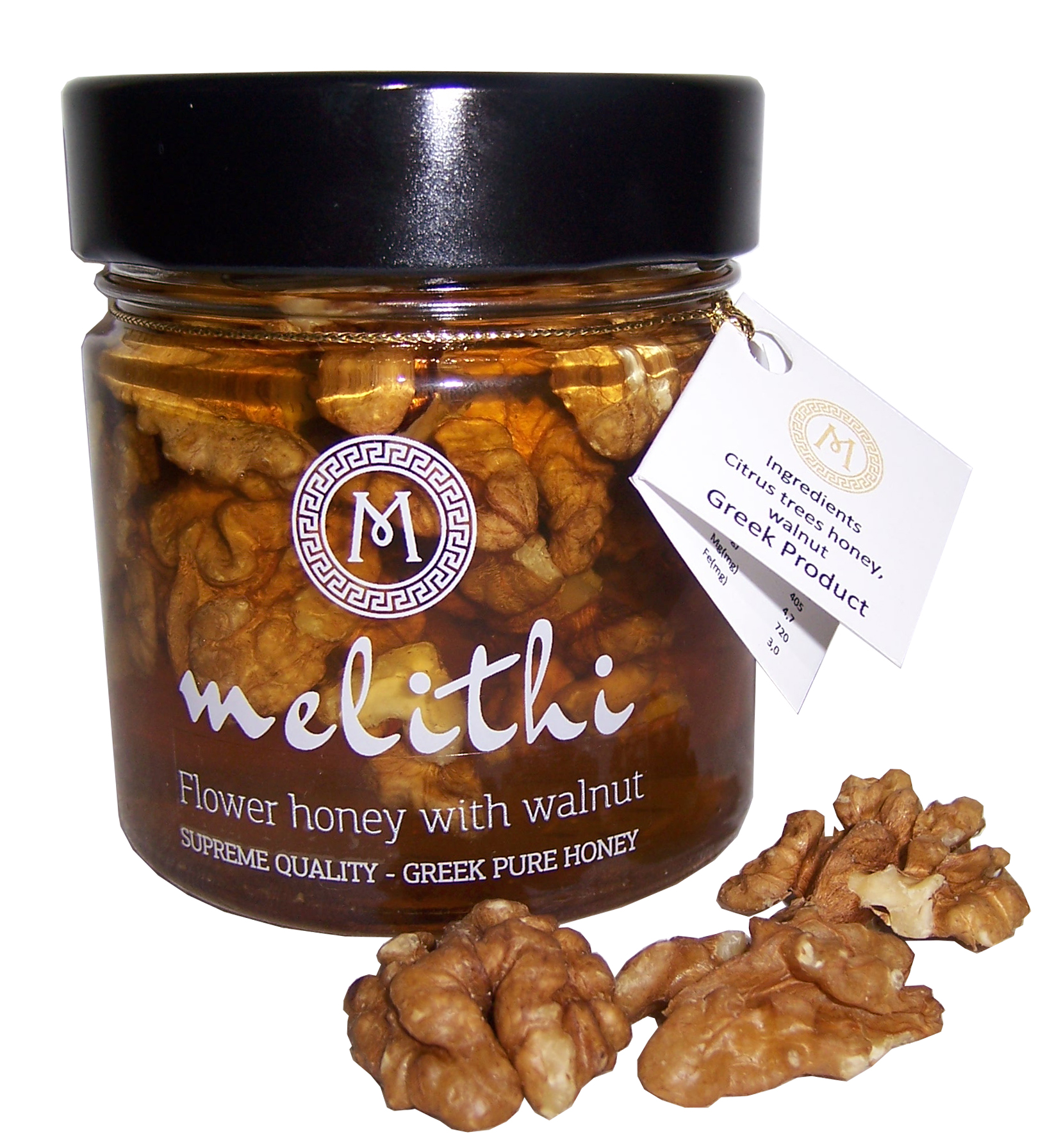 Med z citrusů - pomeranč a mandarinka s vlašskými ořechy 250 gr MELITHI