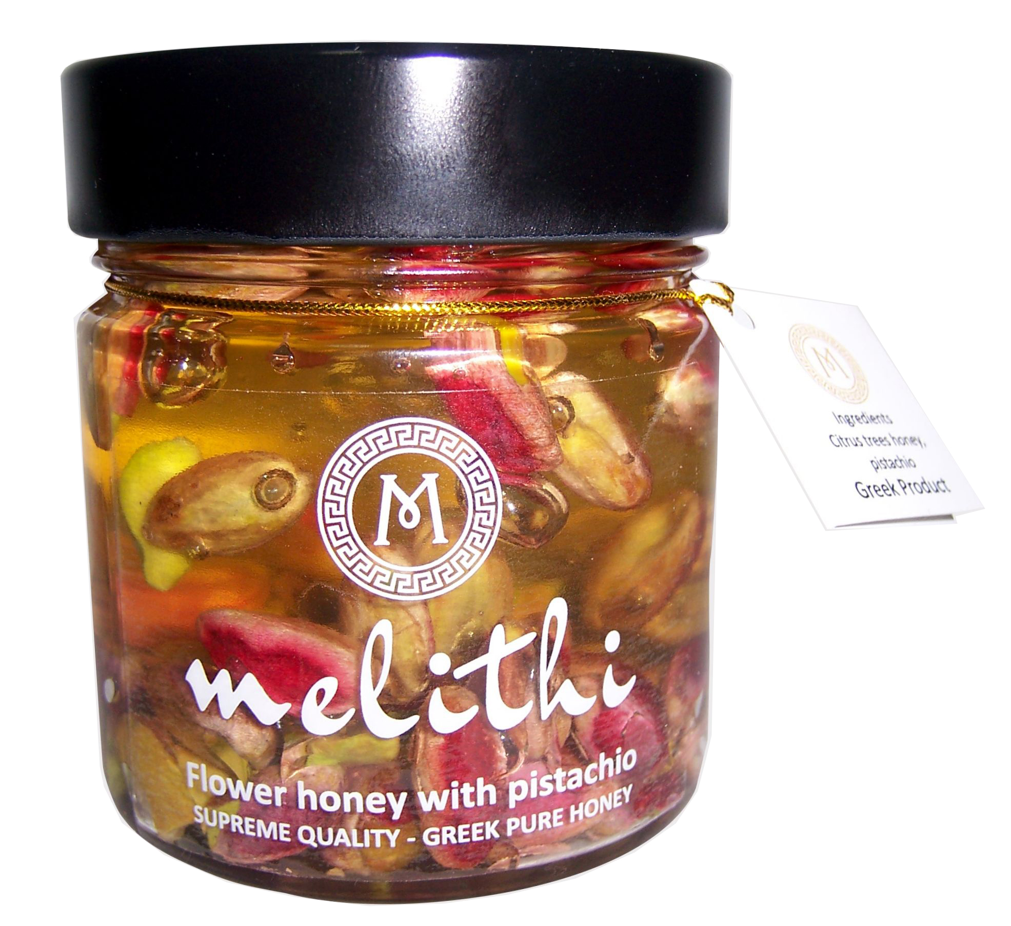 Med z citrusů - pomeranč a mandarinka s pistáciovými oříšky 250 gr MELITHI
