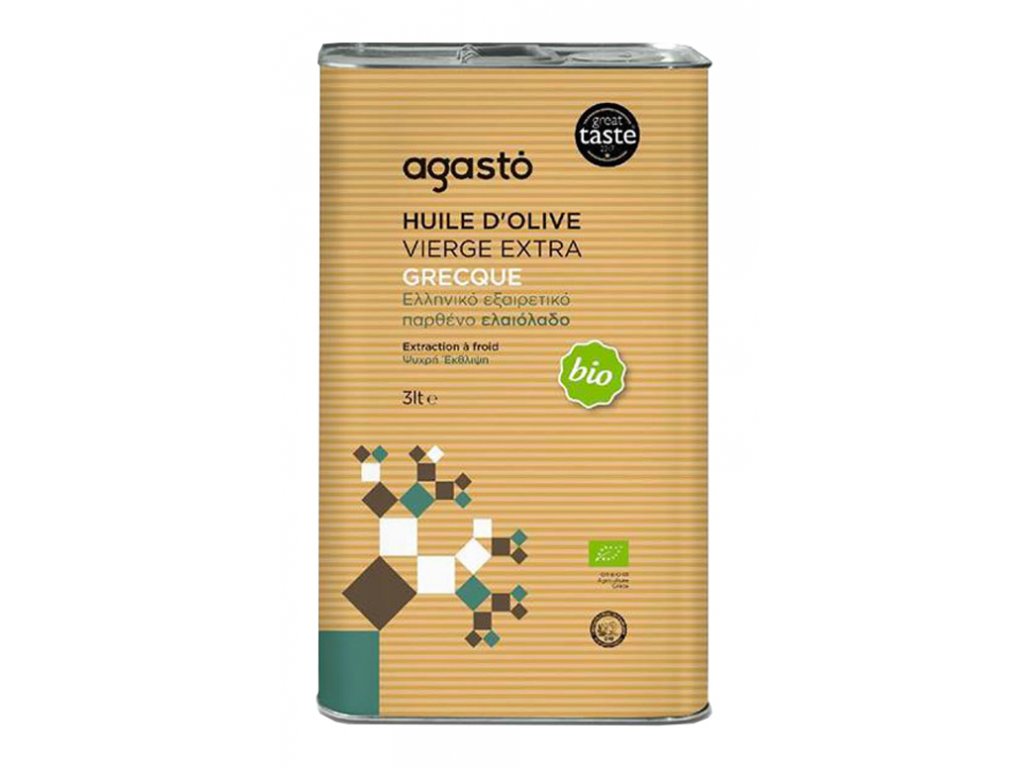 BIO extra panenský olivový olej AGASTO z Řeckého ostrova Samos Velikost balení: 3l