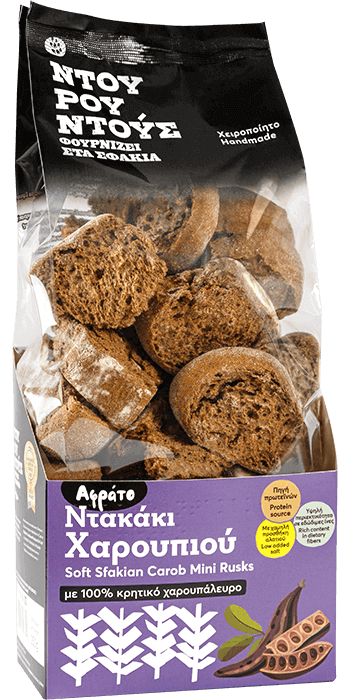 Křupavé suchary dakos s karobem ze Sfakie 250g NTOUROUNTOUS