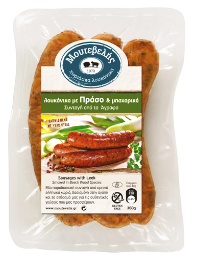 Vesnické klobásky s oreganem a pórkem 360g MOUTEVELIS
