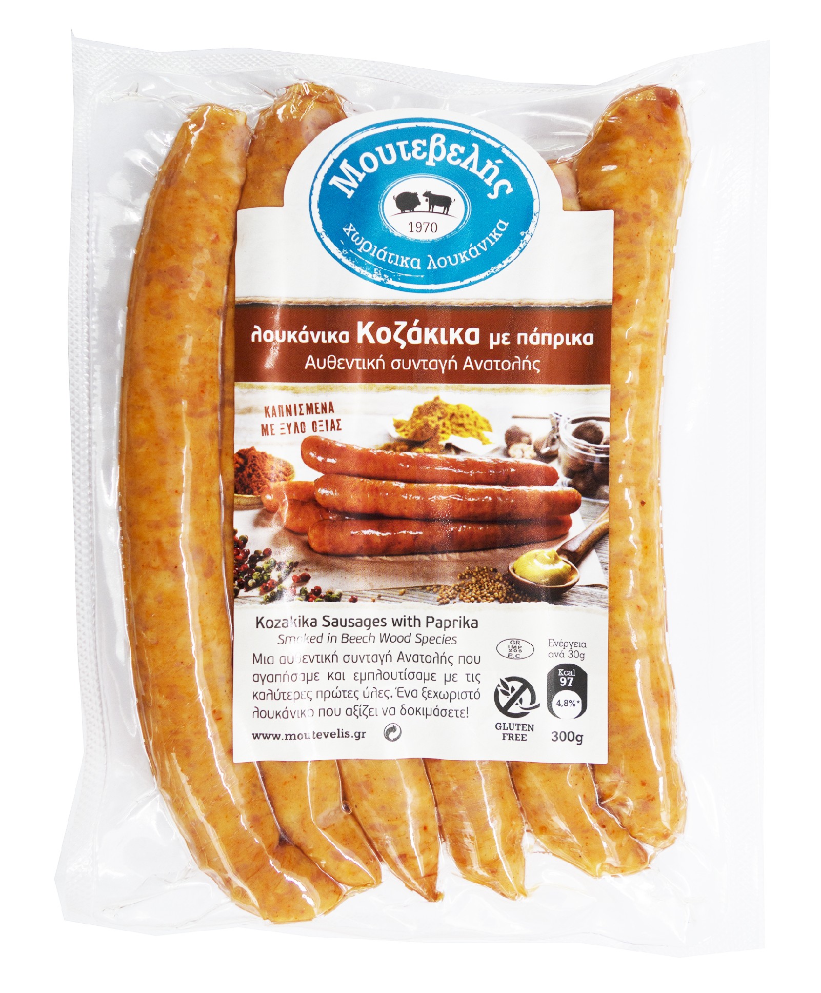 Klobásky Kozakika s paprikou 300g MOUTEVELIS
