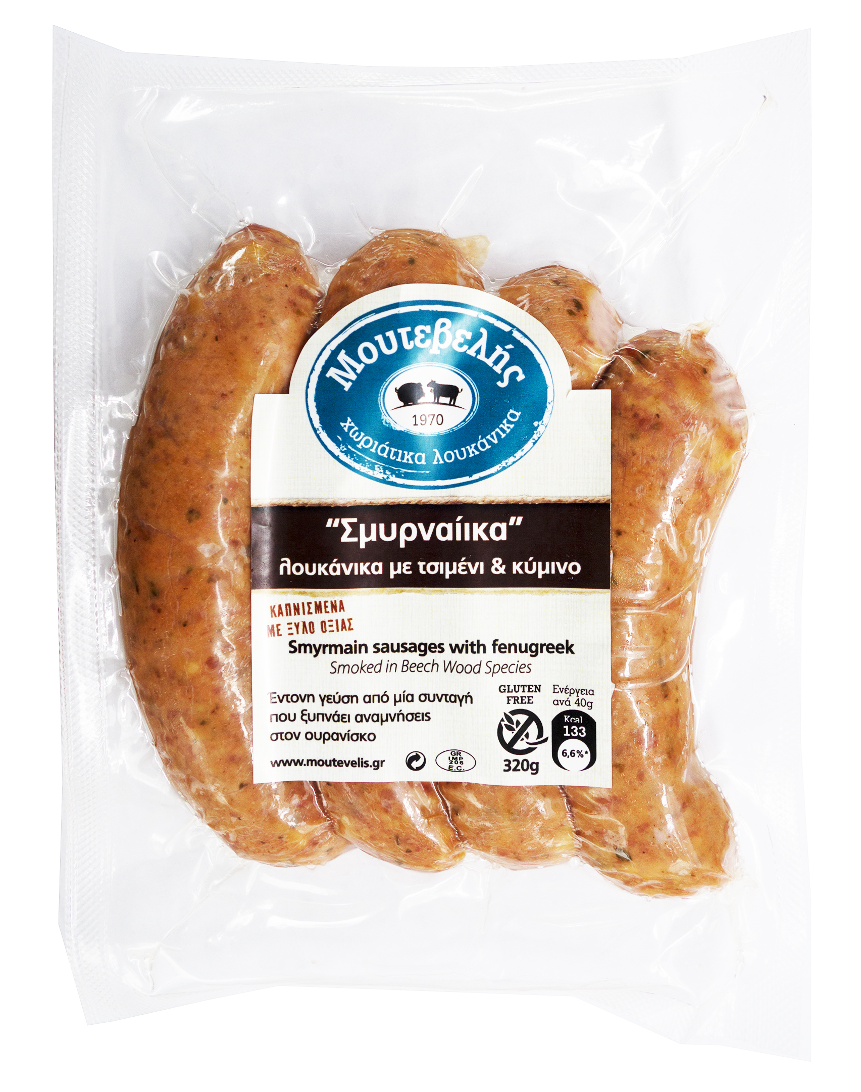 Smyrnian klobásky s Pískavicí a kmínem 320g MOUTEVELIS