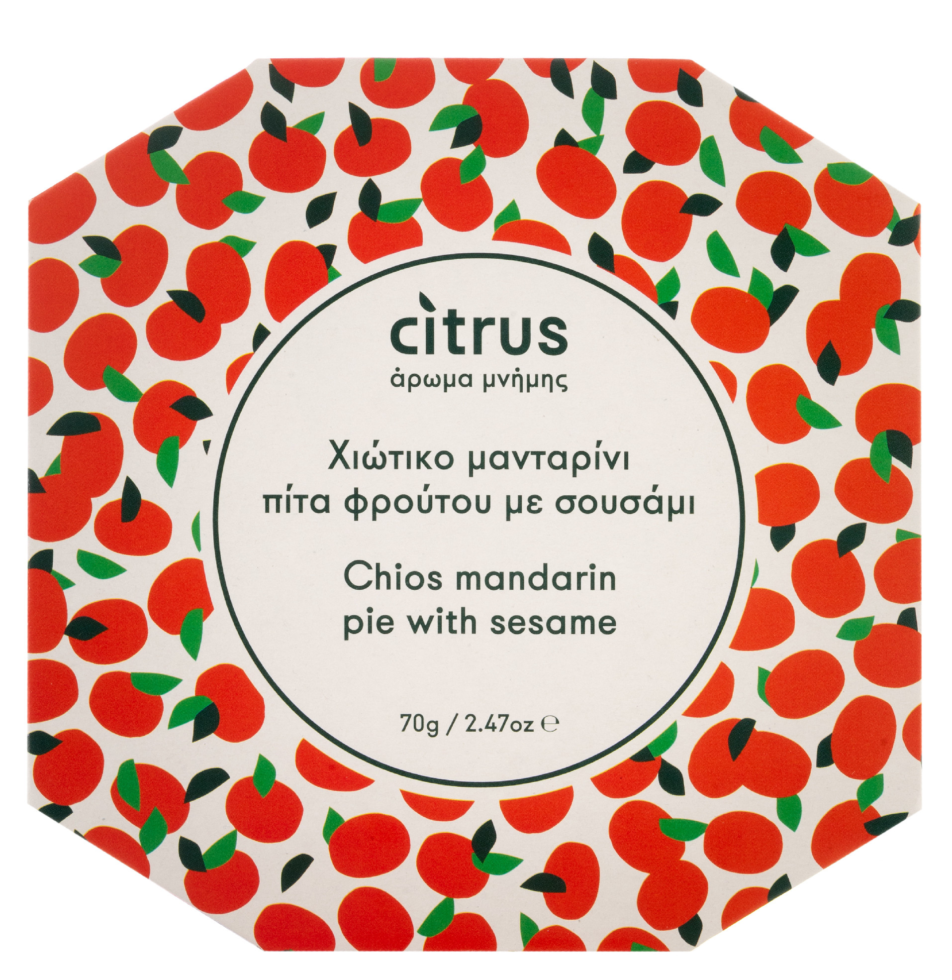 Tradiční chioská oplatka s chioskou mandarinkou a sezamem 70g CITRUS
